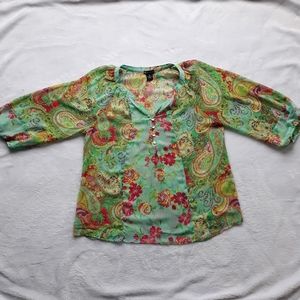 NEW DIRECTIONS Sheer Floral Woman’s Top Size M